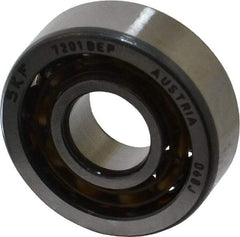 SKF - 12mm Bore Diam, 32mm OD, Open Angular Contact Radial Ball Bearing - 10mm Wide, 1 Row, Round Bore, 3,800 Lb Static Capacity, 7,610 Lb Dynamic Capacity - Industrial Tool & Supply