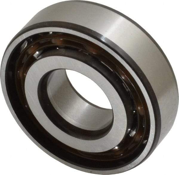 SKF - 20mm Bore Diam, 47mm OD, Open Angular Contact Radial Ball Bearing - 14mm Wide, 1 Row, Round Bore, 8,300 Lb Static Capacity, 14,000 Lb Dynamic Capacity - Industrial Tool & Supply