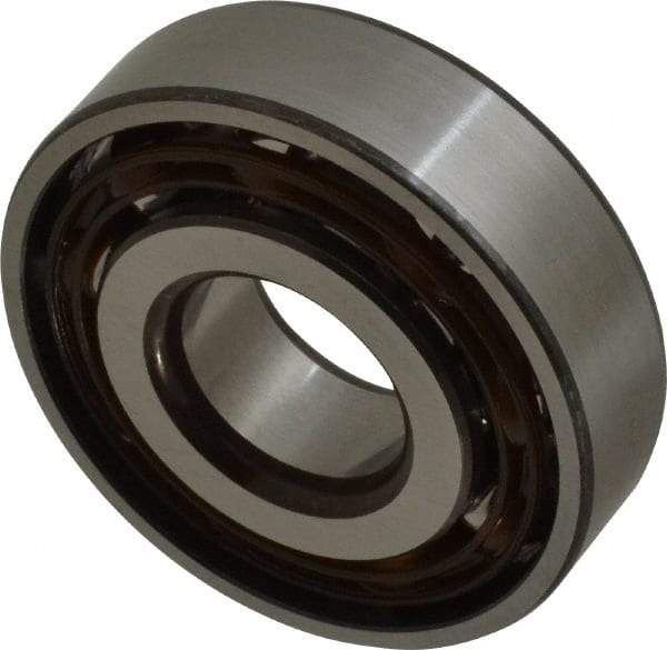 SKF - 20mm Bore Diam, 52mm OD, Open Angular Contact Radial Ball Bearing - 15mm Wide, 1 Row, Round Bore, 10,400 Lb Static Capacity, 17,400 Lb Dynamic Capacity - Industrial Tool & Supply