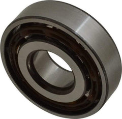 SKF - 20mm Bore Diam, 52mm OD, Open Angular Contact Radial Ball Bearing - 15mm Wide, 1 Row, Round Bore, 10,400 Lb Static Capacity, 17,400 Lb Dynamic Capacity - Industrial Tool & Supply