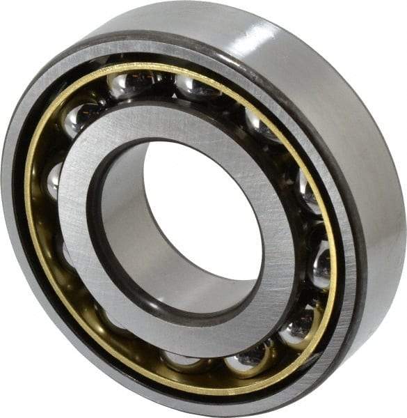 SKF - 40mm Bore Diam, 90mm OD, Open Angular Contact Radial Ball Bearing - 23mm Wide, 1 Row, Round Bore, 30,500 Lb Static Capacity, 49,400 Lb Dynamic Capacity - Industrial Tool & Supply