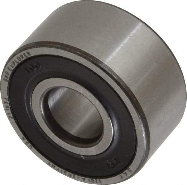 SKF - 12mm Bore Diam, 32mm OD, Double Seal Angular Contact Radial Ball Bearing - 15.9mm Wide, 2 Rows, Round Bore, 5,600 Lb Static Capacity, 10,100 Lb Dynamic Capacity - Industrial Tool & Supply
