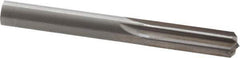 Hertel - 0.442" Solid Carbide 6 Flute Chucking Reamer - Straight Flute, 0.442" Straight Shank, 1-3/8" Flute Length, 4" OAL - Industrial Tool & Supply