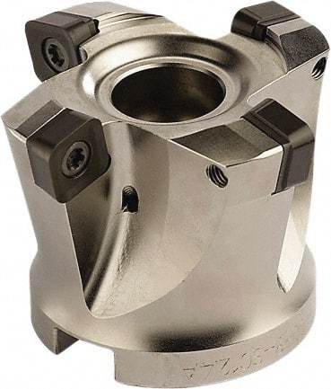 Seco - 5 Inserts, 2.4803" Cutter Diam, 0.0787" Max Depth of Cut, Indexable High-Feed Face Mill - 1.063" Arbor Hole Diam, 0.4882" Keyway Width, 1.9685" High, SCE.. 1206.. Inserts - Industrial Tool & Supply