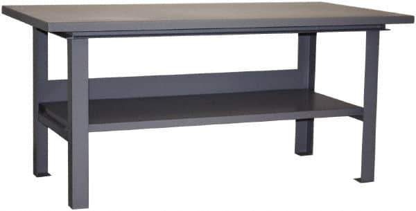 Jamco - 72 Wide x 36" Deep x 34" High, Steel Work Table - Flat Top, Fixed Legs, Gray - Industrial Tool & Supply