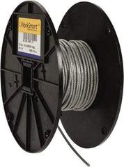 Value Collection - 1/8" x 3/32" Diam, Aircraft Cable - 920 Lb Breaking Strength, 7 x 7 Strand Core, Vinyl Coating - Industrial Tool & Supply