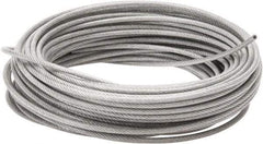 Value Collection - 3/32" x 1/16" Diam, Aircraft Cable - 480 Lb Breaking Strength, 7 x 7 Strand Core, Vinyl Coating - Industrial Tool & Supply