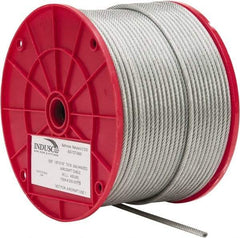 Value Collection - 3/16" x 1/8" Diam, Aircraft Cable - 2,000 Lb Breaking Strength, 7 x 19 Strand Core, Vinyl Coating - Industrial Tool & Supply