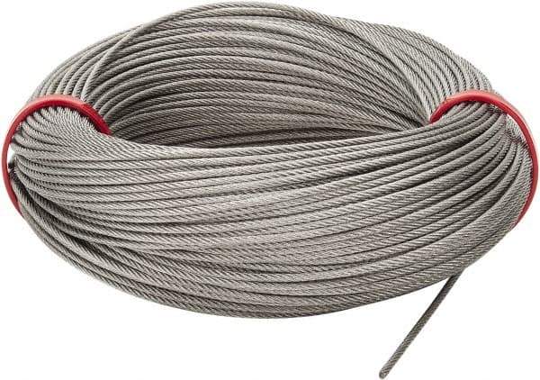 Value Collection - 1/16" Diam, Aircraft Cable - 480 Lb Breaking Strength, 7 x 7 Strand Core - Industrial Tool & Supply