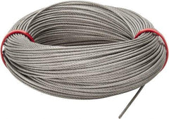 Value Collection - 1/16" Diam, Aircraft Cable - 480 Lb Breaking Strength, 7 x 7 Strand Core - Industrial Tool & Supply