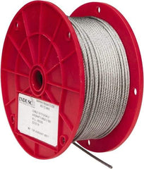 Value Collection - 1/8" Diam, Aircraft Cable - 1,760 Lb Breaking Strength, 7 x 19 Strand Core - Industrial Tool & Supply