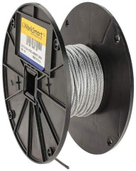 Value Collection - 1/8" Diam, Aircraft Cable - 1,760 Lb Breaking Strength, 7 x 19 Strand Core - Industrial Tool & Supply