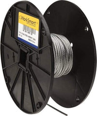 Value Collection - 1/8" Diam, Aircraft Cable - 1,760 Lb Breaking Strength, 7 x 19 Strand Core - Industrial Tool & Supply