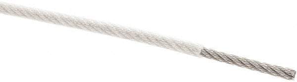 Value Collection - 1/8" x 3/32" Diam, Aircraft Cable - 920 Lb Breaking Strength, 7 x 7 Strand Core, Nylon Coating - Industrial Tool & Supply