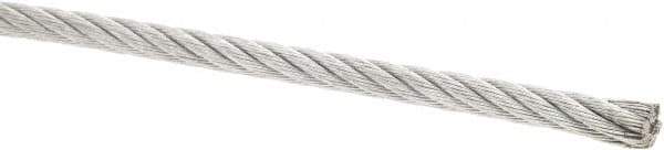 Value Collection - 5/16" Diam, Galvanized Steel Wire Rope - 9,800 Lb Breaking Strength, 7 x 19 Strand Core - Industrial Tool & Supply