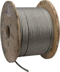 Value Collection - 5/16" Diam, Galvanized Steel Wire Rope - 9,800 Lb Breaking Strength, 7 x 19 Strand Core - Industrial Tool & Supply