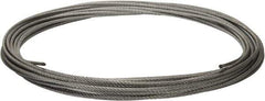 Value Collection - 1/4" Diam, Galvanized Steel Wire Rope - 7,000 Lb Breaking Strength, 7 x 19 Strand Core - Industrial Tool & Supply