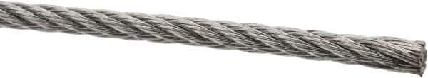 Value Collection - 5/32" Diam, Aircraft Cable - 2,600 Lb Breaking Strength, 7 x 7 Strand Core - Industrial Tool & Supply