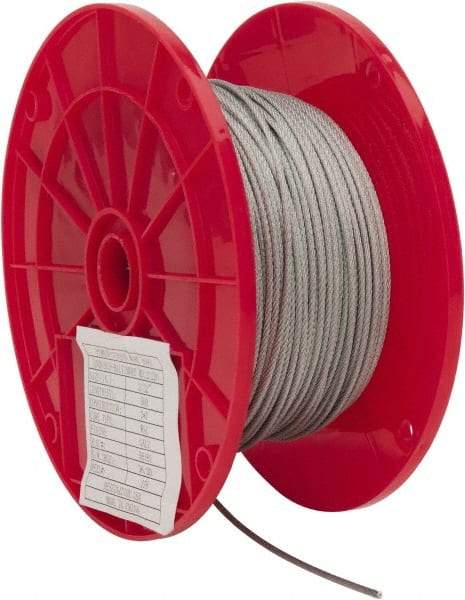 Value Collection - 3/32" Diam, Aircraft Cable - 920 Lb Breaking Strength, 7 x 7 Strand Core - Industrial Tool & Supply