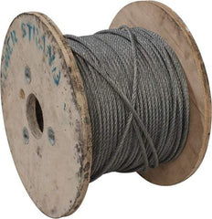 Value Collection - 1/4" Diam, Aircraft Cable - 6,100 Lb Breaking Strength, 7 x 7 Strand Core - Industrial Tool & Supply