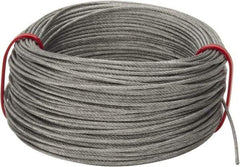 Value Collection - 1/16" Diam, Aircraft Cable - 480 Lb Breaking Strength, 7 x 7 Strand Core - Industrial Tool & Supply