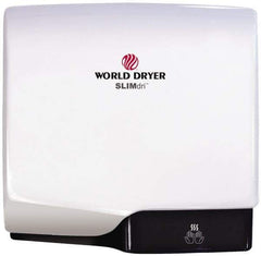 World Dryer - 950 Watt White Finish Electric Hand Dryer - 115/208/230 Volts, 8.3/3.7/4.1 Amps, 11-1/2" Wide x 10-11/16" High x 4" Deep - Industrial Tool & Supply
