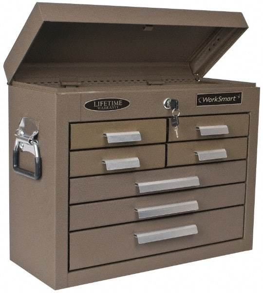 Value Collection - 7 Drawer Tool Chest - 20" Wide x 8-1/2" Deep x 16-3/4" High, Steel, Brown - Industrial Tool & Supply