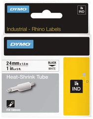 Dymo - 1" Wide x 60" Long, White Heat Shrinkable Polyolefin Label Printer Cartridge - For RHINO 6000, 6500 - Industrial Tool & Supply
