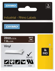 Dymo - 1" Wide x 216" Long, Brown Vinyl Label Printer Cartridge - For RHINO 6000, 6500 - Industrial Tool & Supply