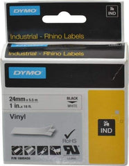 Dymo - 1" Wide x 216" Long, White Vinyl Label Printer Cartridge - For RHINO 6000, 6500 - Industrial Tool & Supply
