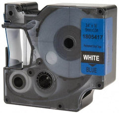 Dymo - 3/4" Wide x 216" Long, Blue Vinyl Label Printer Cartridge - For RHINO 4200, 5200, 6000, 6500 - Industrial Tool & Supply