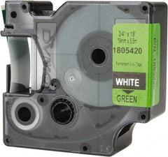 Dymo - 3/4" Wide x 216" Long, Green Vinyl Label Printer Cartridge - For RHINO 4200, 5200, 6000, 6500 - Industrial Tool & Supply
