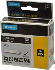 Dymo - 5" Wide x 216" Long, Black Vinyl Label Printer Cartridge - For RHINO 1000, 3000, 4200, 5000, 5200,6000, 6500 - Industrial Tool & Supply