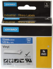 Dymo - 5" Wide x 216" Long, Blue Vinyl Label Printer Cartridge - For RHINO 1000, 3000, 4200, 5000, 5200,6000, 6500 - Industrial Tool & Supply