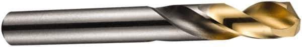 DORMER - 10.3mm 135° Spiral Flute High Speed Steel Screw Machine Drill Bit - Bright Finish, Right Hand Cut, 43mm Flute Length, 89mm OAL, Split Point, Straight Shank - Industrial Tool & Supply