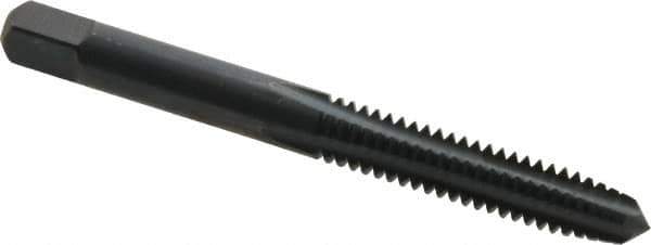 Cleveland - 1/4-20 UNC 2B 4 Flute Oxide Finish High Speed Steel Straight Flute Standard Hand Tap - Plug, Right Hand Thread, 0.63" Thread Length, H3 Limit, Oversize - Exact Industrial Supply