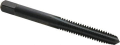 Cleveland - 1/4-20 UNC 2B 4 Flute Oxide Finish High Speed Steel Straight Flute Standard Hand Tap - Plug, Right Hand Thread, 0.63" Thread Length, H3 Limit, Oversize - Exact Industrial Supply