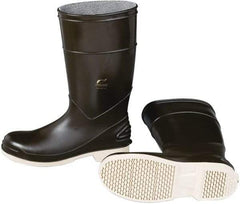 Dunlop Protective Footwear - Men's Size 6 Medium Width Plain Knee Boot - Brown, PVC Upper, 15" High, Chemical Resistant - Industrial Tool & Supply