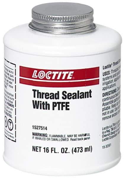 Loctite - 16 Fluid Ounce Brush Top Can, White, Paste Chemical Pipe Thread Sealant - Series 5113 - Industrial Tool & Supply