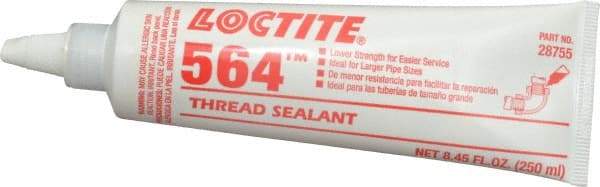 Loctite - 250 mL Tube, Off-White, Low Strength Paste Threadlocker - Series 564, 72 Hour Full Cure Time, Hand Tool, Heat Removal - Industrial Tool & Supply