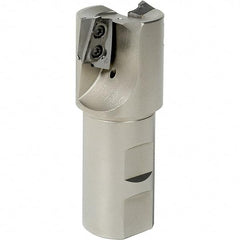 Iscar - 1-1/4" Cut Diam, 0.709" Max Depth of Cut, 1-1/4" Shank Diam, 4" OAL, Indexable Square Shoulder End Mill - HP AD.. 1906.. Inserts, Weldon Shank, 90° Lead Angle, Through Coolant, Series Heliplus - Industrial Tool & Supply