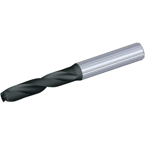 Kennametal - 3.9mm 140° Spiral Flute Solid Carbide Screw Machine Drill Bit - Multilayer TiAlN Finish, Right Hand Cut, 24mm Flute Length, 66mm OAL, Standard Point, Straight Shank, Through Coolant - Industrial Tool & Supply