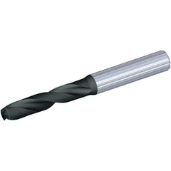 Kennametal - 5/32" Spiral Flute Solid Carbide Screw Machine Drill Bit - Multilayer TiAlN Finish, Right Hand Cut, 24mm Flute Length, 66mm OAL, Standard Point, Straight Shank, Through Coolant - Industrial Tool & Supply