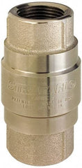 Strataflo - 1" Nickel Plated Brass Check Valve - Inline, FNPT x FNPT, 400 WOG - Industrial Tool & Supply