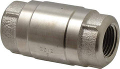 Strataflo - 1/2" Nickel Plated Brass Check Valve - Inline, FNPT x FNPT, 400 WOG - Industrial Tool & Supply
