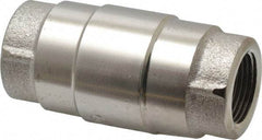 Strataflo - 3/4" Nickel Plated Brass Check Valve - Inline, FNPT x FNPT, 400 WOG - Industrial Tool & Supply
