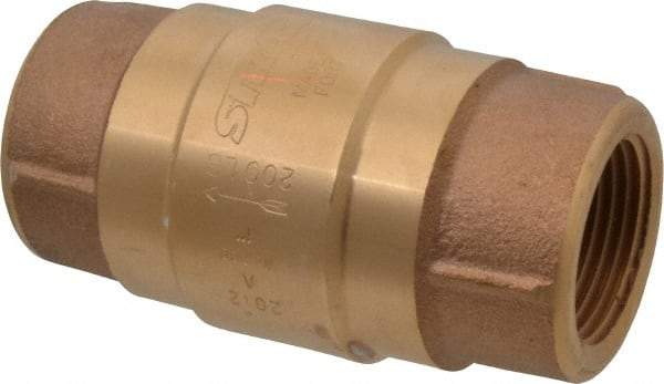 Strataflo - 1" Brass Check Valve - Inline, FNPT x FNPT, 200 WOG - Industrial Tool & Supply