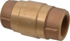 Strataflo - 1" Brass Check Valve - Inline, FNPT x FNPT, 200 WOG - Industrial Tool & Supply