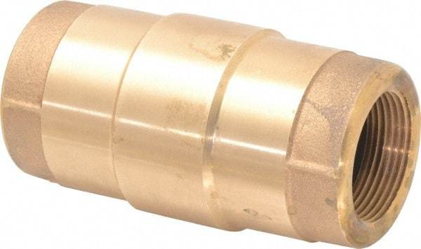 Strataflo - 1-1/4" Brass Check Valve - Inline, FNPT x FNPT, 200 WOG - Industrial Tool & Supply