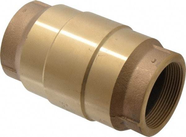 Strataflo - 2" Brass Check Valve - Inline, FNPT x FNPT, 200 WOG - Industrial Tool & Supply
